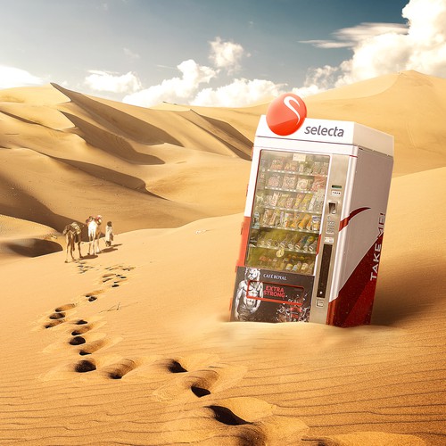 Photo manipulation artwork with the title 'Desert'