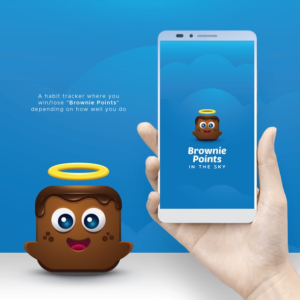 Brownie logo with the title 'Icon/character for productivity app'