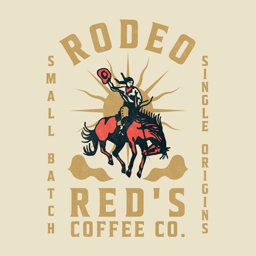 Retro artwork with the title 'Rodeo Red's Coffe Co.'