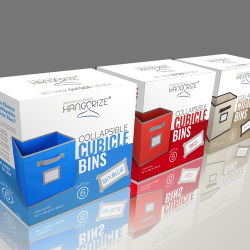 Storage design with the title 'Packaging for storage boxes '