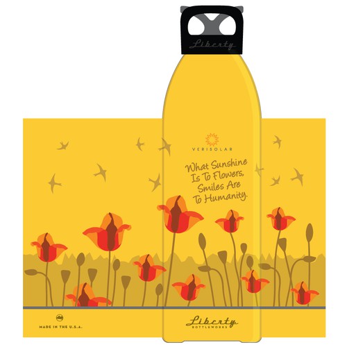 Water bottle design with the title 'Water bottle desing for Solar Company'