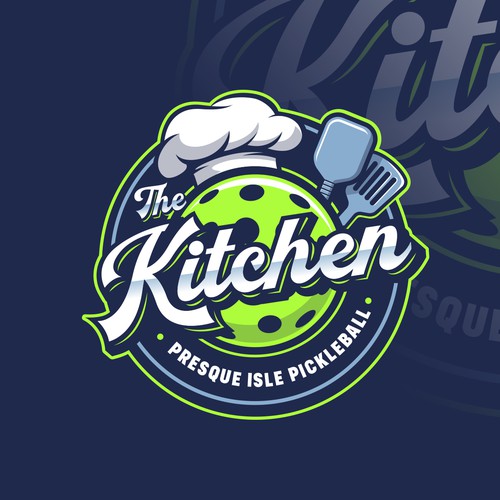 Sticker logo with the title 'Kitchen and Pickleball!'