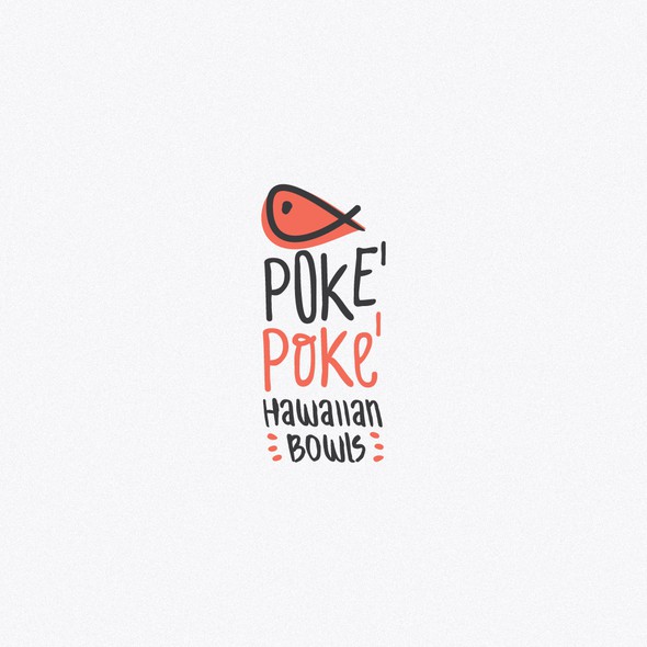 Poke logo with the title 'Logo for the poke hawaiian bowl'