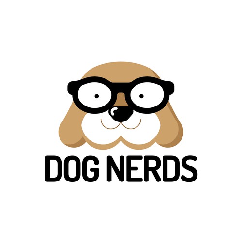 Nerd logo with the title 'playfull but serious logoconcept for dog training and behavior professionals'