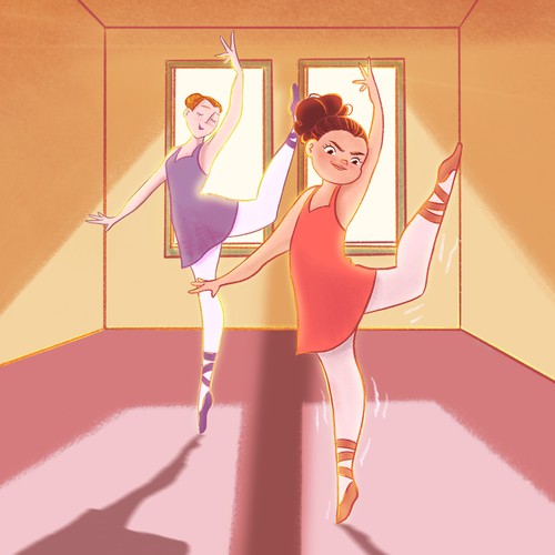 Children's book illustration with the title 'Get Good at Ballet'