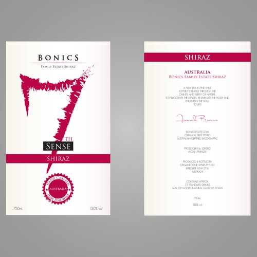 Seven design with the title 'Luxury Wine Label'