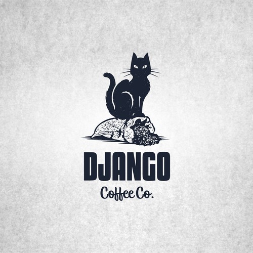 Cat logo with the title 'Django coffee'
