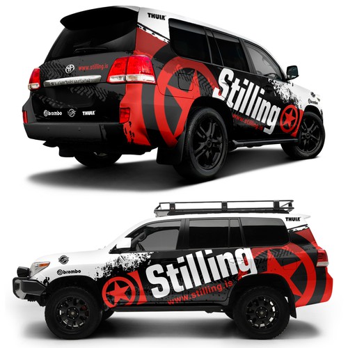 Wrap design with the title 'Stilling Adventure 4x4 vehicle'