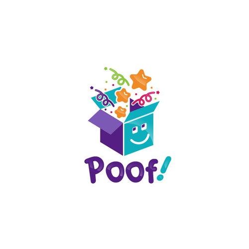 Kid design with the title 'Poof! Logo design'