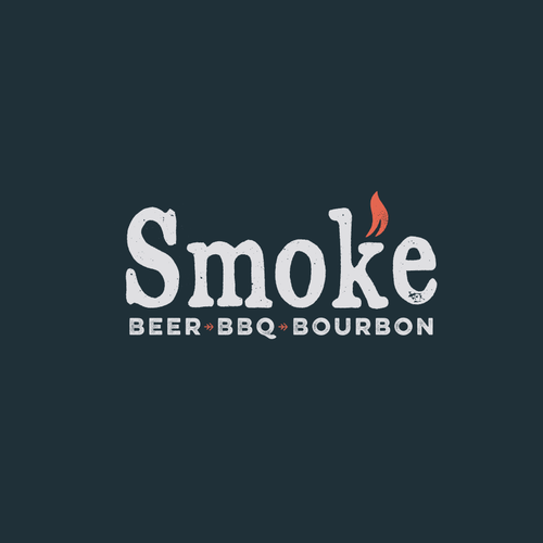 Smoke logo with the title 'Design a vintage feeling logo for an authentic barbeque restaurant'