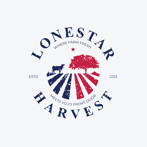 Lone star logo with the title 'Texas Farm Logo'