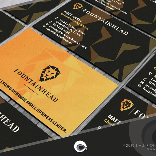 Lion design with the title 'Modern Business Card for Accounting Company'