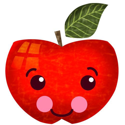 App illustration with the title 'Apple character design'