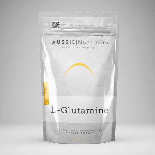 Nutrition packaging with the title 'Label design for sports nutrition product.'