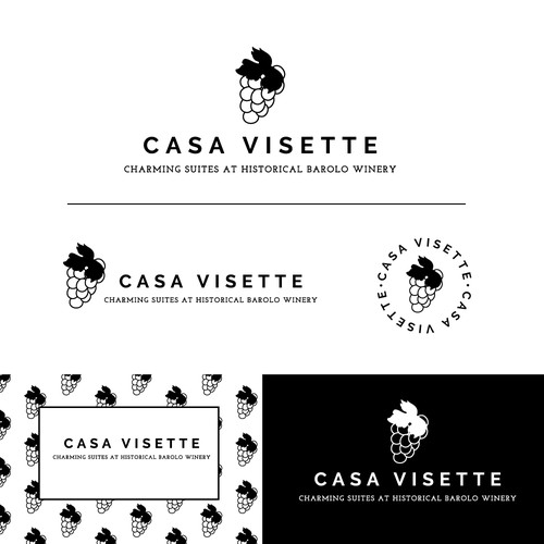 Hotel brand with the title 'Logo concept for a boutique hotel designed in an historical Barolo winery'