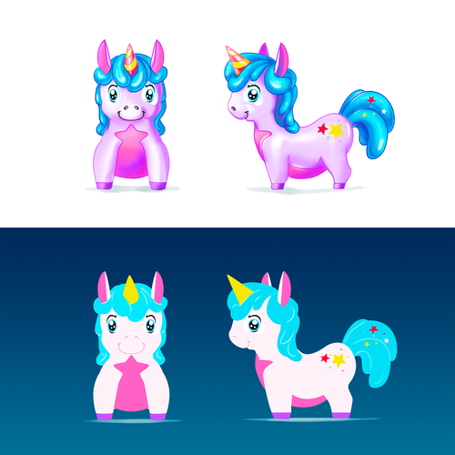 Fairy design with the title 'Unicorn bouncing toy (hopper toy) design concept - one of 5 designs.'