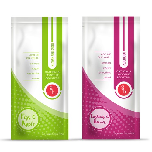 Print label with the title 'packaging design for good habit'