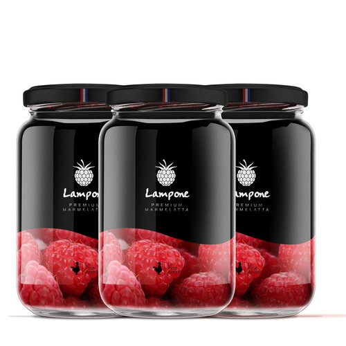 Fruit label with the title 'Packaging design for jam'