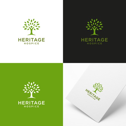 Hospital brand with the title 'Heritage Hospice end of life logo'