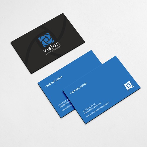 Sharp design with the title 'Business Card for a Photographer'