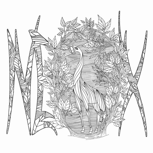 Creature artwork with the title 'character design'