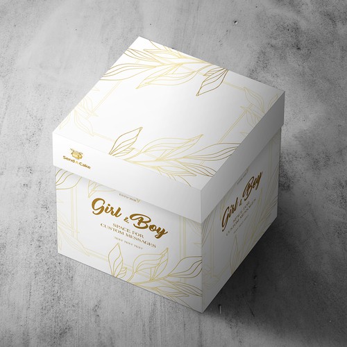 Gift packaging with the title 'Wedding Cake Box'