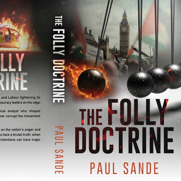 Political book cover with the title 'The Folly Doctrine'