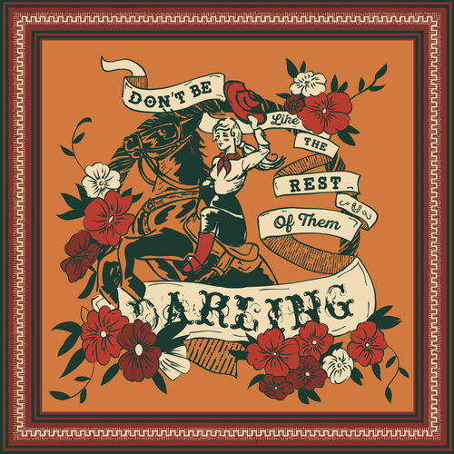 Horse artwork with the title 'vintage ilustration'