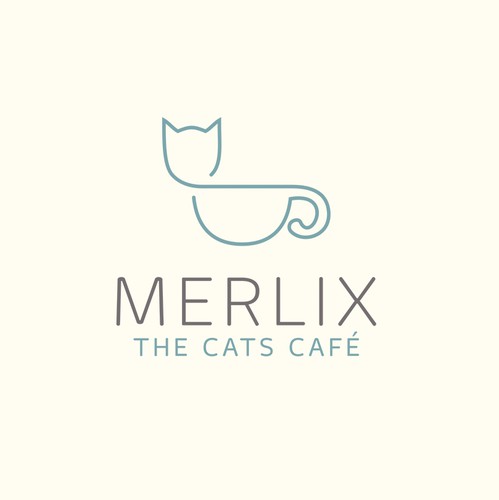 Cafe design with the title 'Cat meets Coffee'
