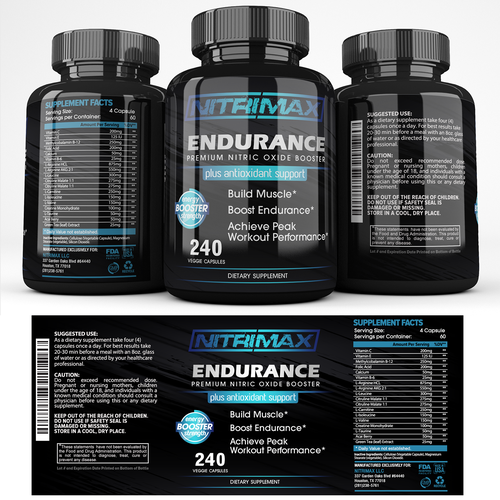 Sleek design with the title 'Nitrimax Supplements'