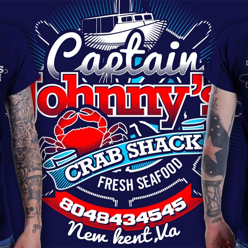 Sea t-shirt with the title 'SEA, BOAT, CRAB...SEAFOOD'