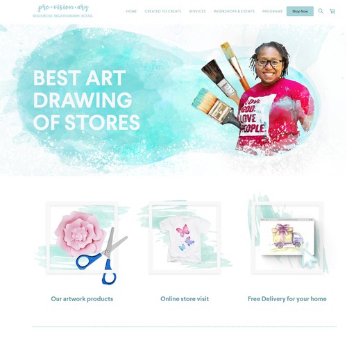 Atom design with the title 'Art Work for Square Online Store'