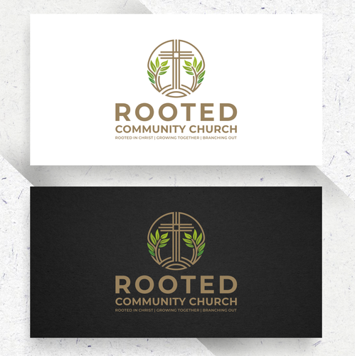 Jesus logo with the title 'rooted community church'