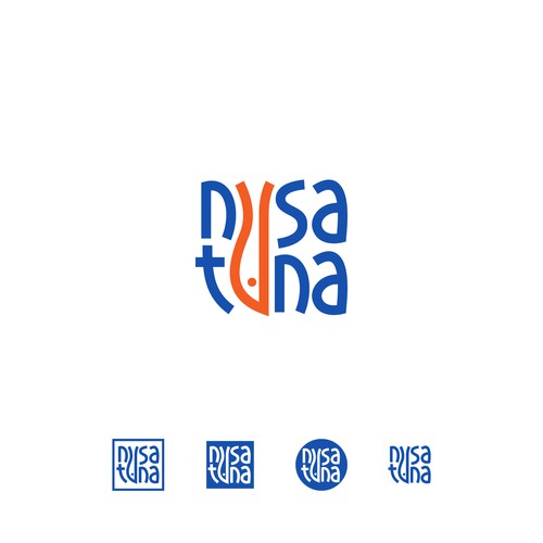Fish brand with the title 'Logo concept for nusa tuna'