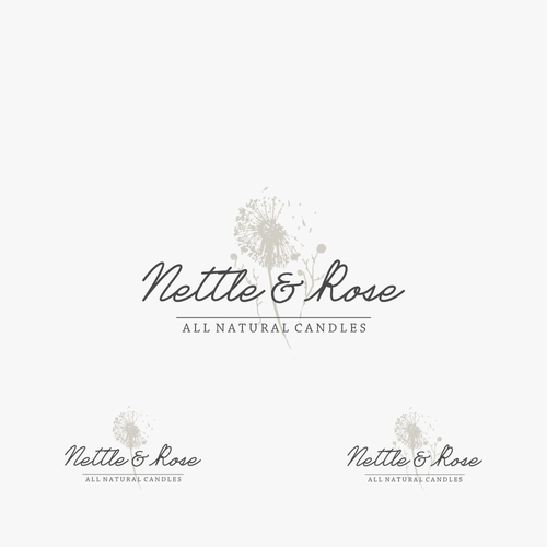 Candle logo with the title 'Vintage handmade candles logo design'