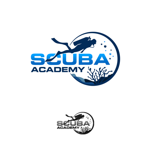 Scuba logo with the title 'Scuba Academy'