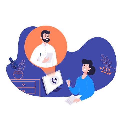 Consulting artwork with the title 'Online consulting illustration'