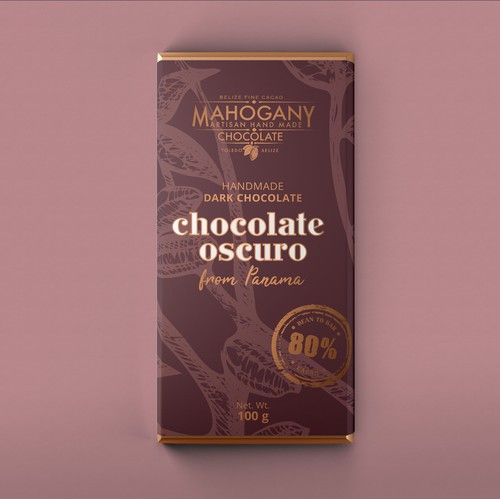 Handmade packaging with the title 'new wrapper design for organic handmade chocolate bars'