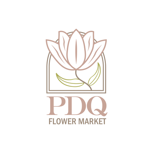 Market logo with the title 'Flower Market Logo Design'