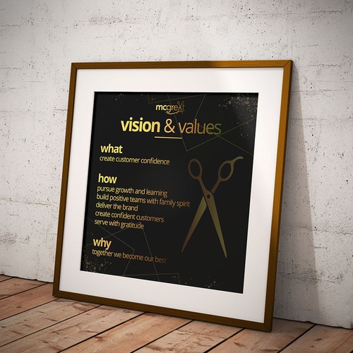 Wall art design with the title 'Elegant design for a salon'