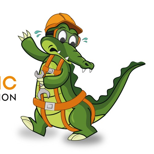 Cute animal illustration with the title 'Alligator cartoon character'