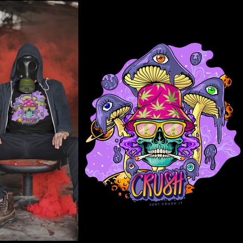 Graphic t-shirt with the title 'Bold shirt design for cannabis company'