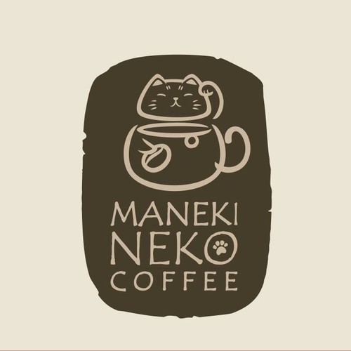 Whimsical brand with the title 'Logo for a ManekiNeko themed cafe'