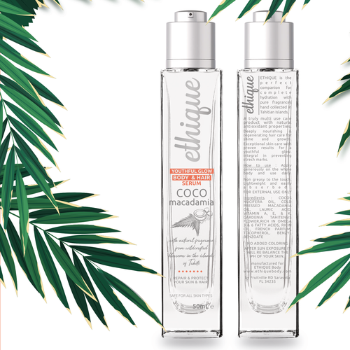 Serum packaging with the title 'Luxury serum label'