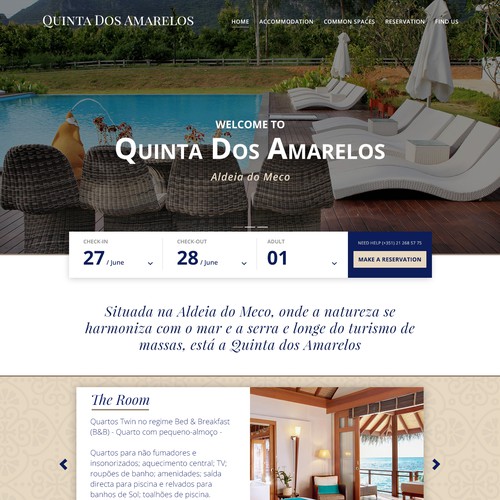 Hotel website with the title 'Hotel website design'