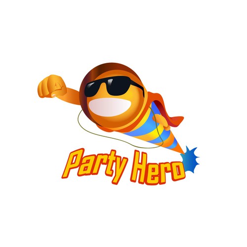 Emoji logo with the title 'Party Hero logo'