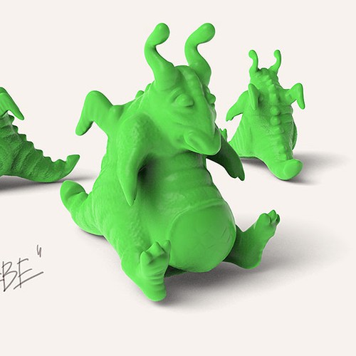 Monster artwork with the title 'Friendly Monster toy design'