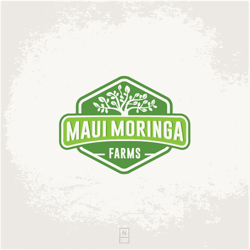 Planted hand logo with the title 'Maui Moringa'