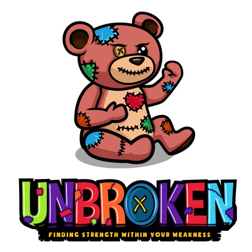 Bear mascot logo with the title 'Unbroken'