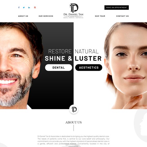 Dental website with the title 'Dental/Medical Web Design'